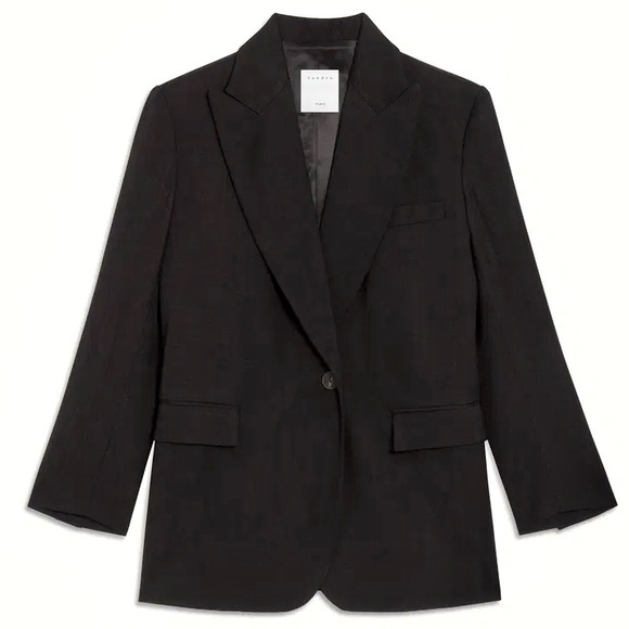 New SANDRO Tailored Blazer Black - Picture 3 of 15